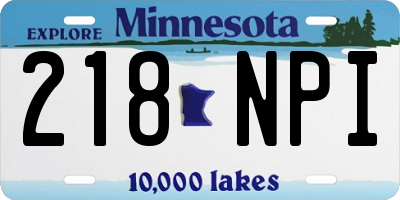 MN license plate 218NPI