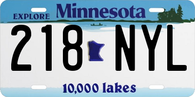 MN license plate 218NYL