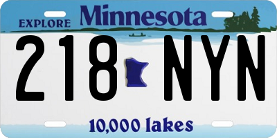 MN license plate 218NYN