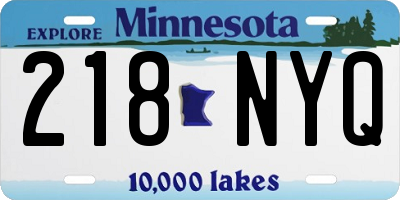 MN license plate 218NYQ