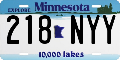 MN license plate 218NYY