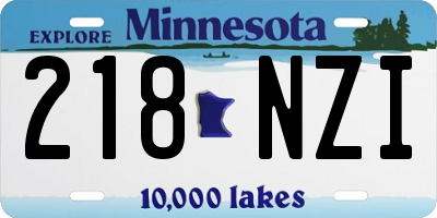 MN license plate 218NZI