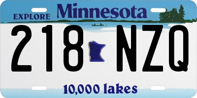 MN license plate 218NZQ