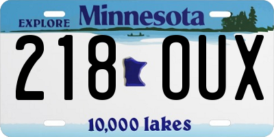 MN license plate 218OUX
