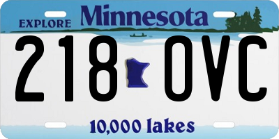 MN license plate 218OVC