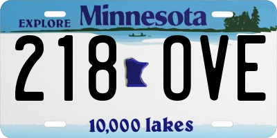 MN license plate 218OVE