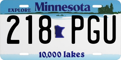 MN license plate 218PGU