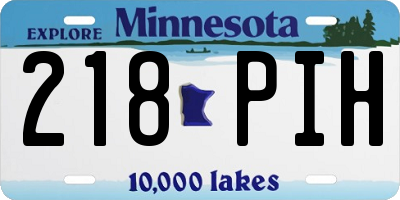 MN license plate 218PIH