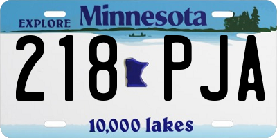 MN license plate 218PJA