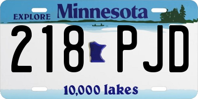 MN license plate 218PJD