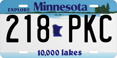 MN license plate 218PKC