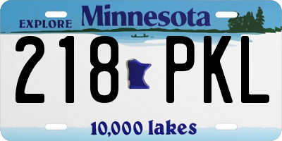 MN license plate 218PKL