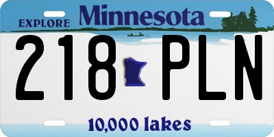 MN license plate 218PLN