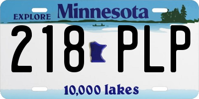 MN license plate 218PLP