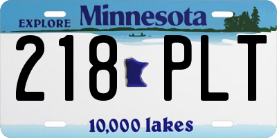 MN license plate 218PLT