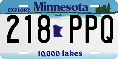 MN license plate 218PPQ