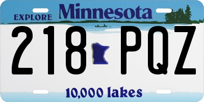 MN license plate 218PQZ