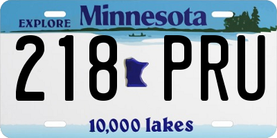 MN license plate 218PRU