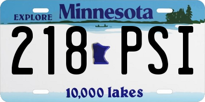 MN license plate 218PSI
