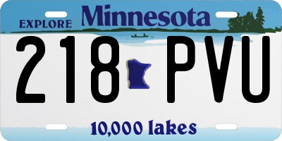 MN license plate 218PVU