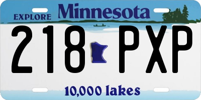 MN license plate 218PXP