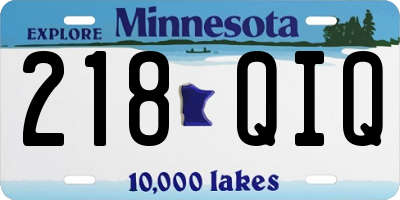 MN license plate 218QIQ