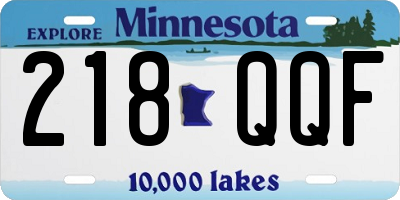 MN license plate 218QQF