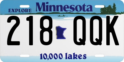 MN license plate 218QQK