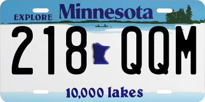 MN license plate 218QQM