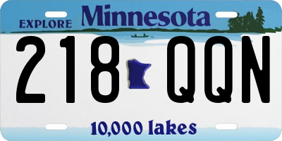 MN license plate 218QQN