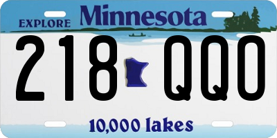 MN license plate 218QQO
