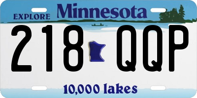 MN license plate 218QQP