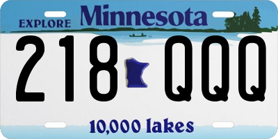 MN license plate 218QQQ