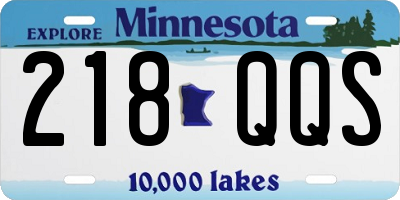 MN license plate 218QQS