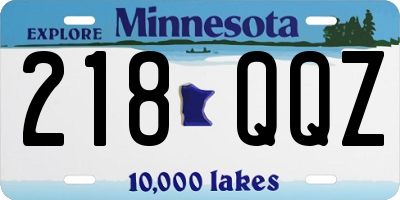 MN license plate 218QQZ