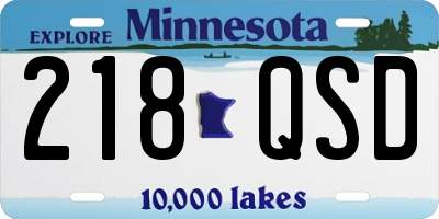 MN license plate 218QSD