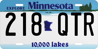 MN license plate 218QTR