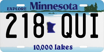 MN license plate 218QUI