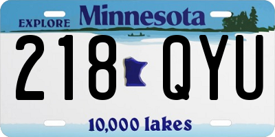 MN license plate 218QYU
