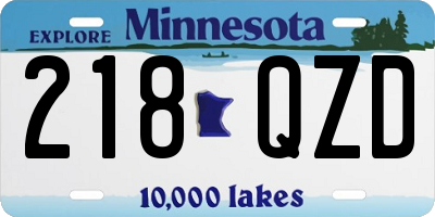 MN license plate 218QZD