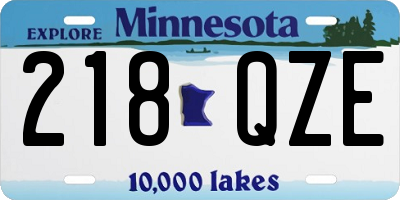 MN license plate 218QZE