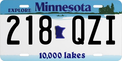 MN license plate 218QZI