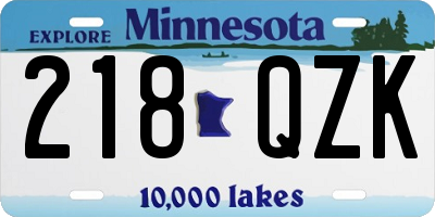 MN license plate 218QZK