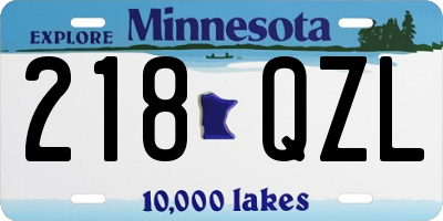 MN license plate 218QZL