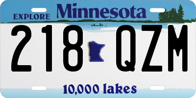 MN license plate 218QZM