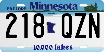 MN license plate 218QZN