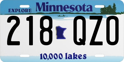 MN license plate 218QZO