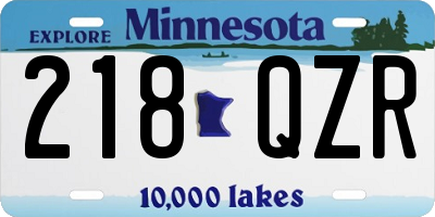 MN license plate 218QZR