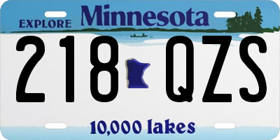 MN license plate 218QZS