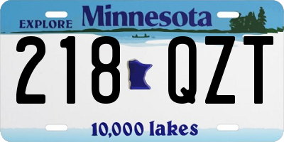 MN license plate 218QZT